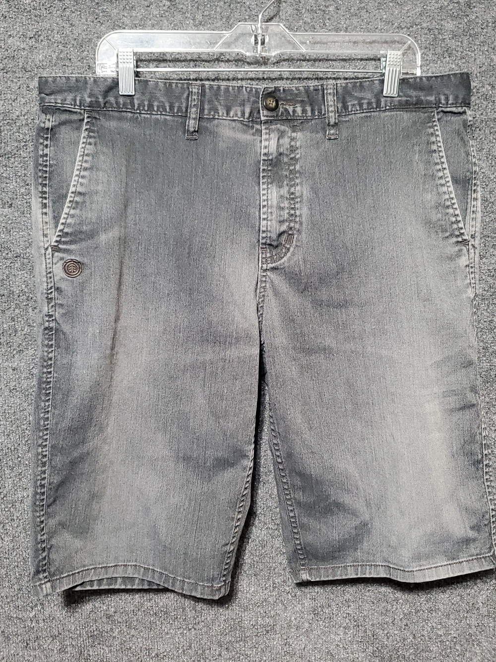 Element Flat Front Golf Bermuda Shorts Men 38 Charcoal Grey Skate Chino Grunge